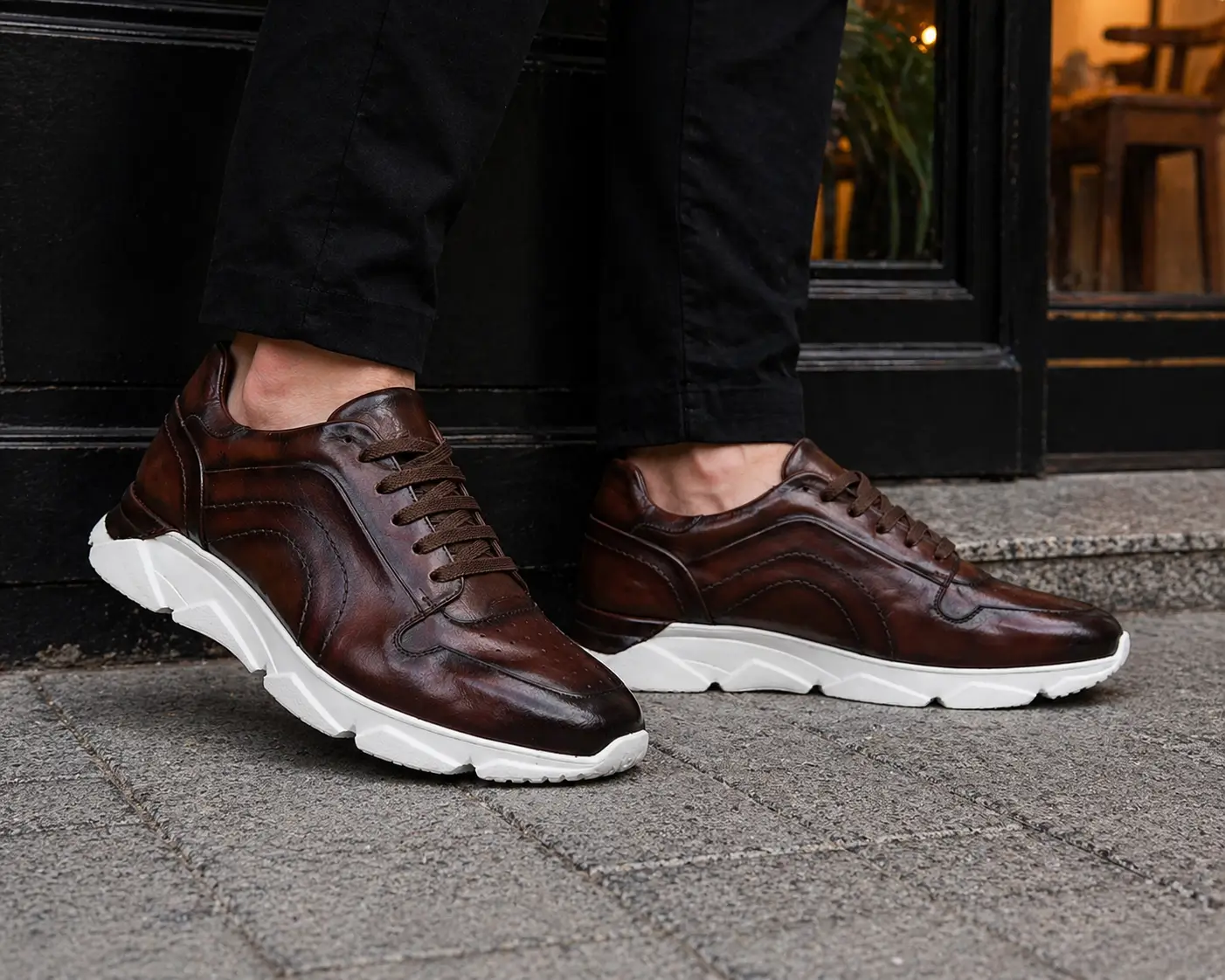 Basket En Cuir Marron - Image 4