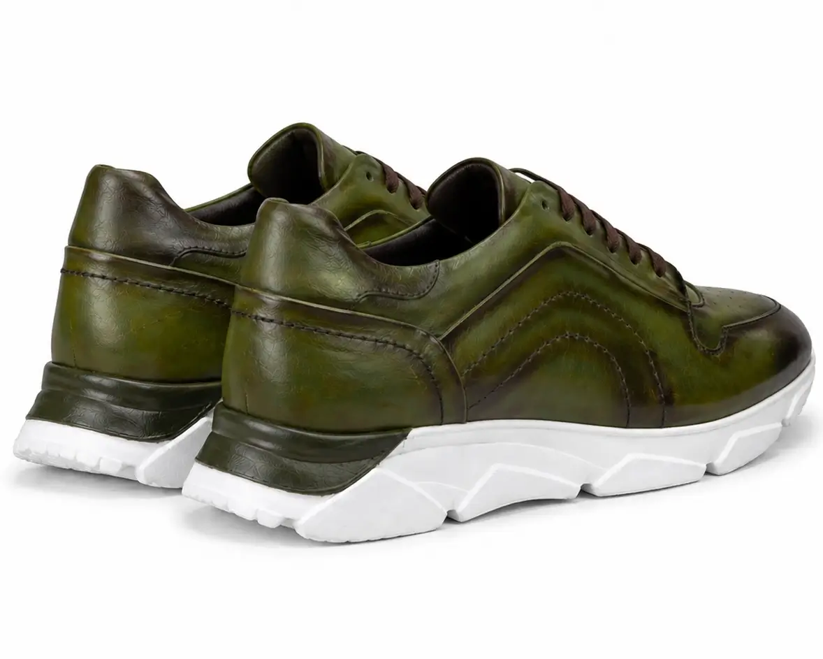 Basket En Cuir Vert - Image 3