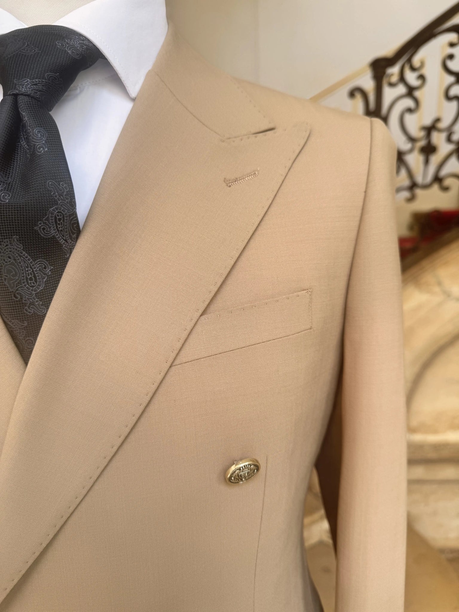 Veste Blazer Croisé Camel En Laine Froide - Image 2
