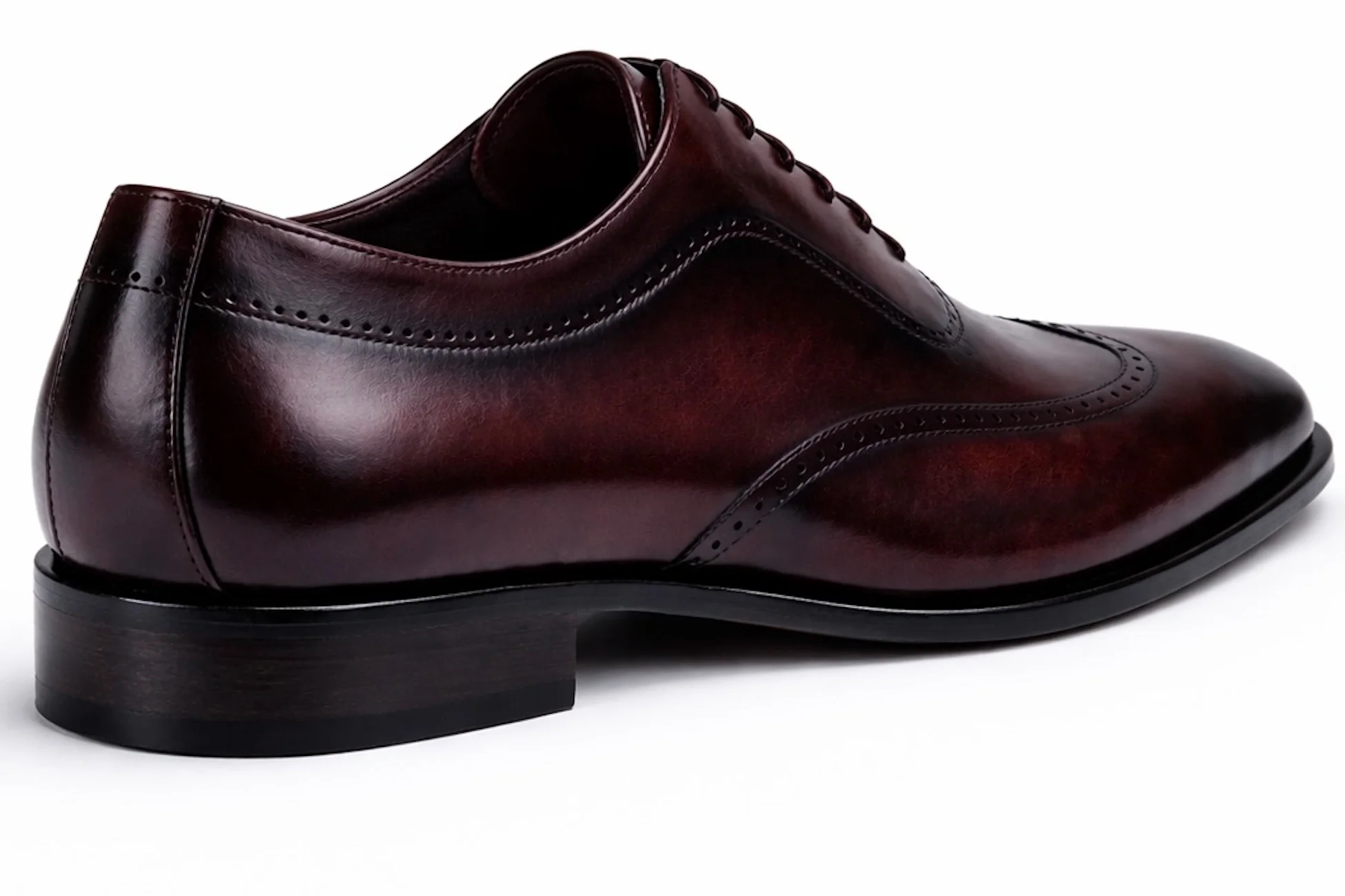 Chaussure Richelieu Cuir Bordeaux OXFORD - Image 3