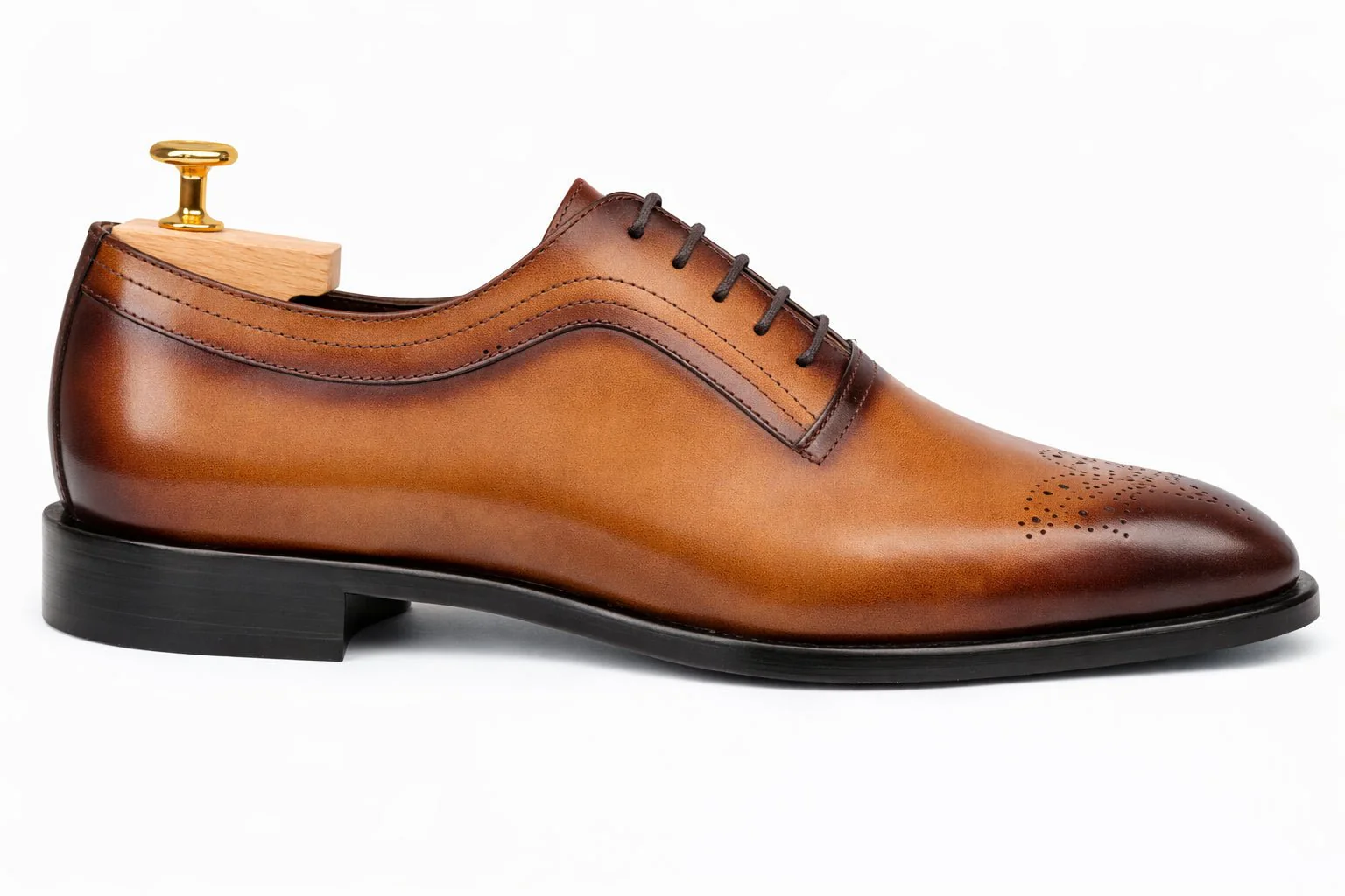 Chaussure Richelieu Cuir Gold  Bout Fleuri PARIS - Image 2