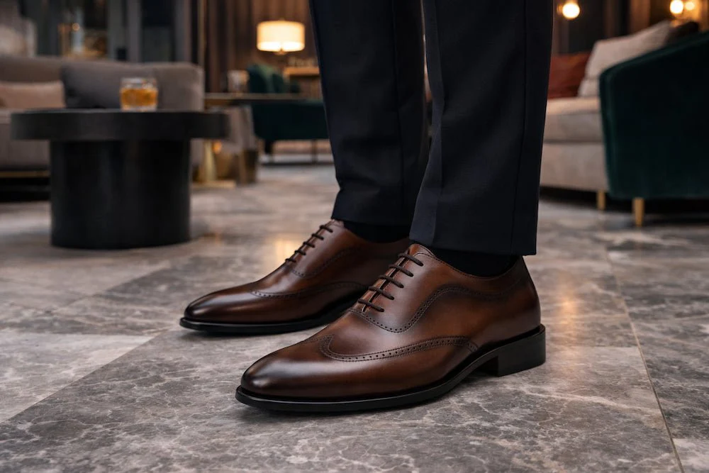 Chaussure Richelieu Cuir Marron OXFORD - Image 4