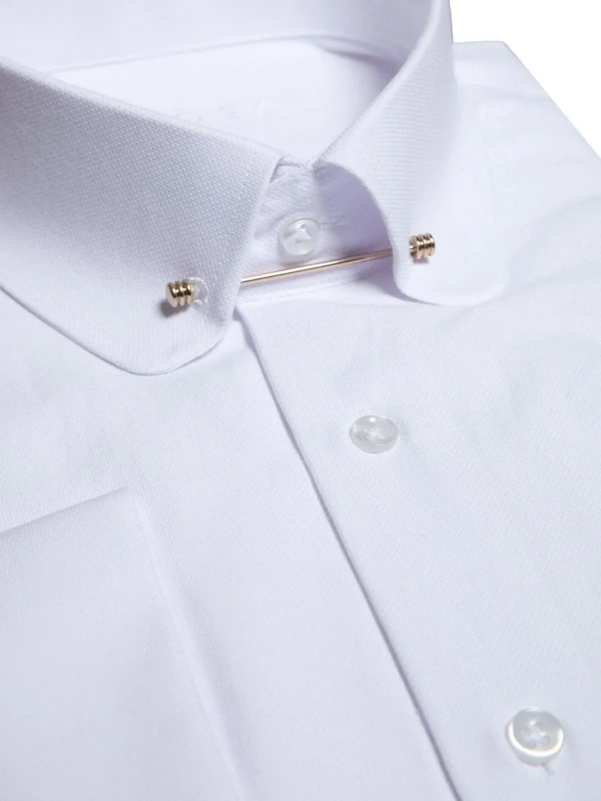 Chemise blanche col barrette dorée - Image 2