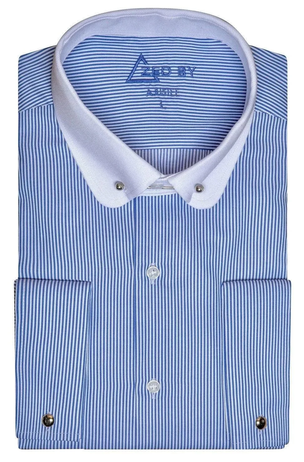 Chemise Col Barrette Rayure Bleue