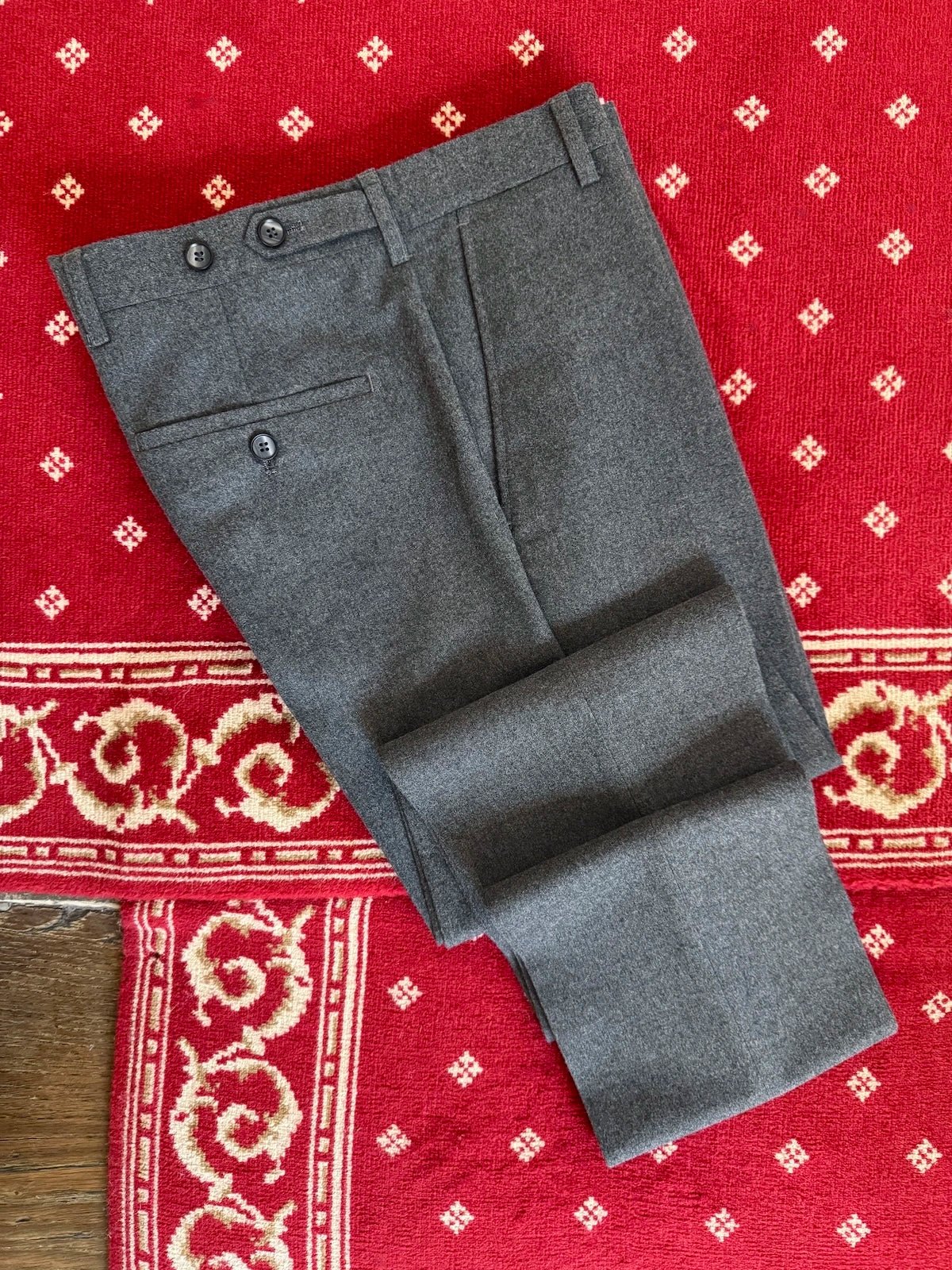 Costume Croisé Flanelle Gris - Image 4