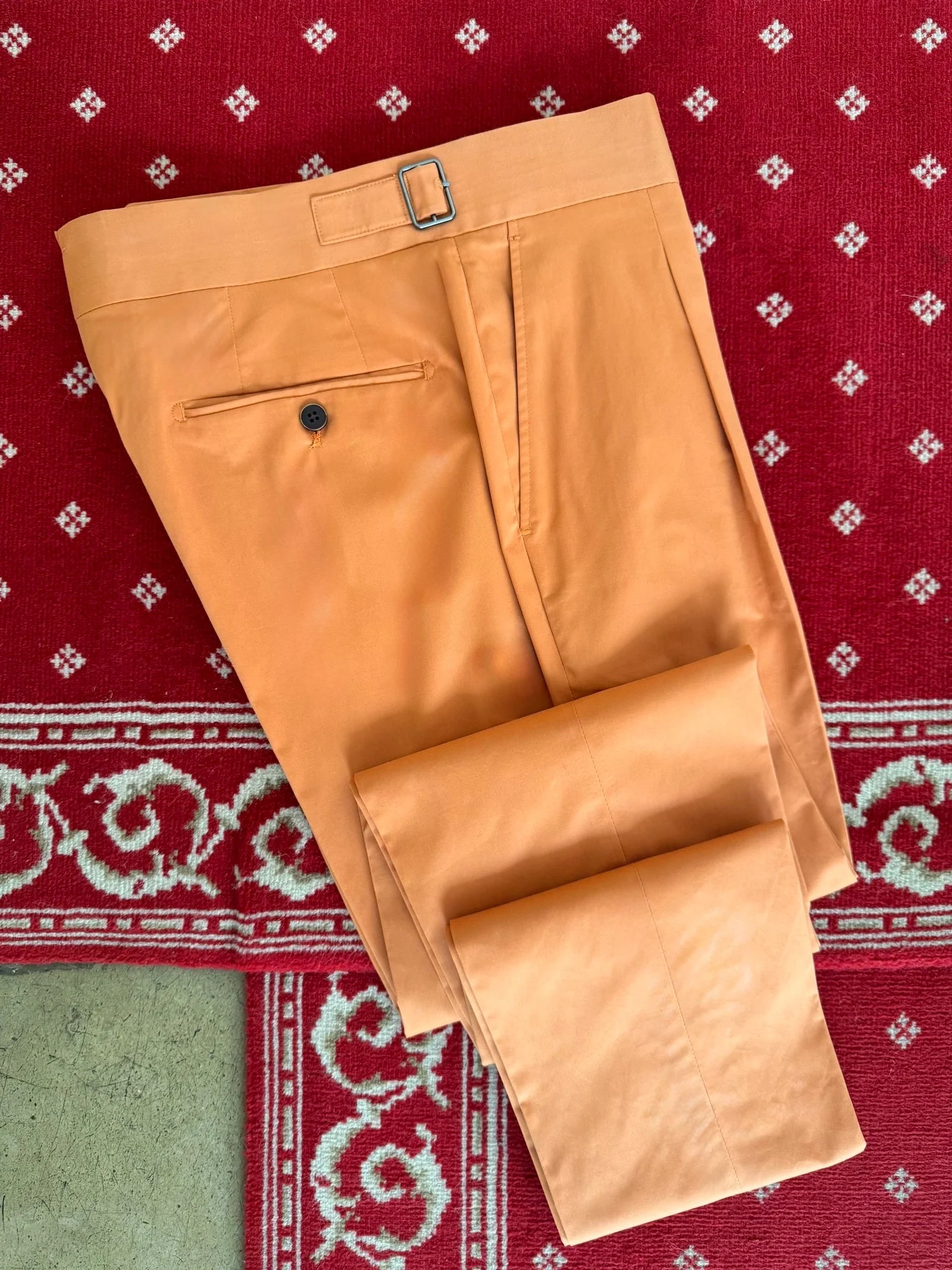 Costume Croisé Coton Orange - Image 4