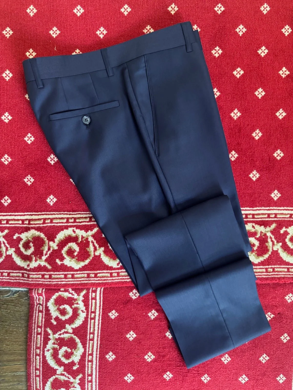 Costume Trois Pièces Bleu En Laine Froide - Image 4