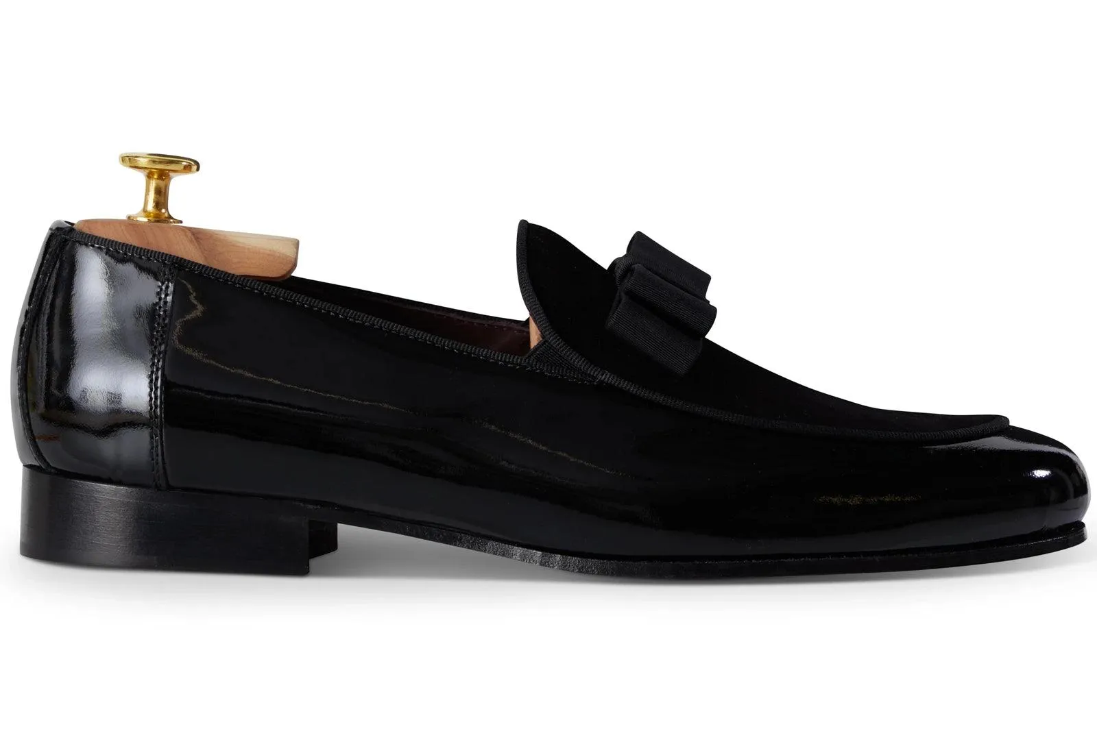 Chaussure Mocassin Cuir Noir Velours - Image 2
