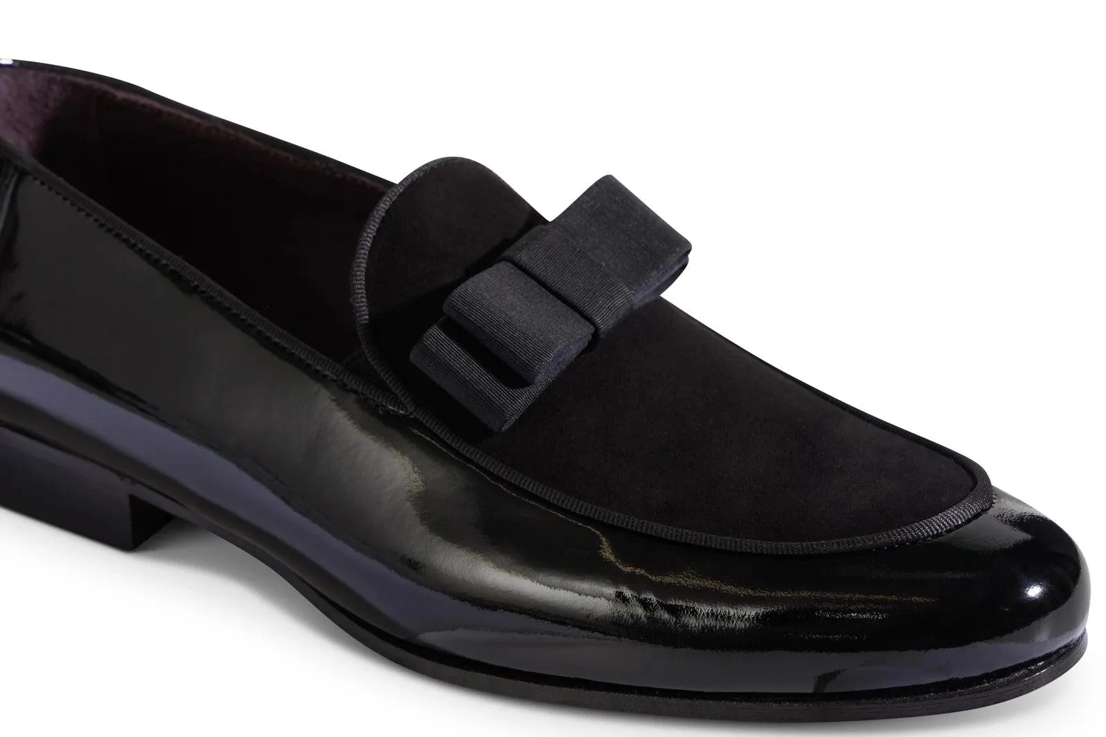 Chaussure Mocassin Cuir Noir Velours - Image 3