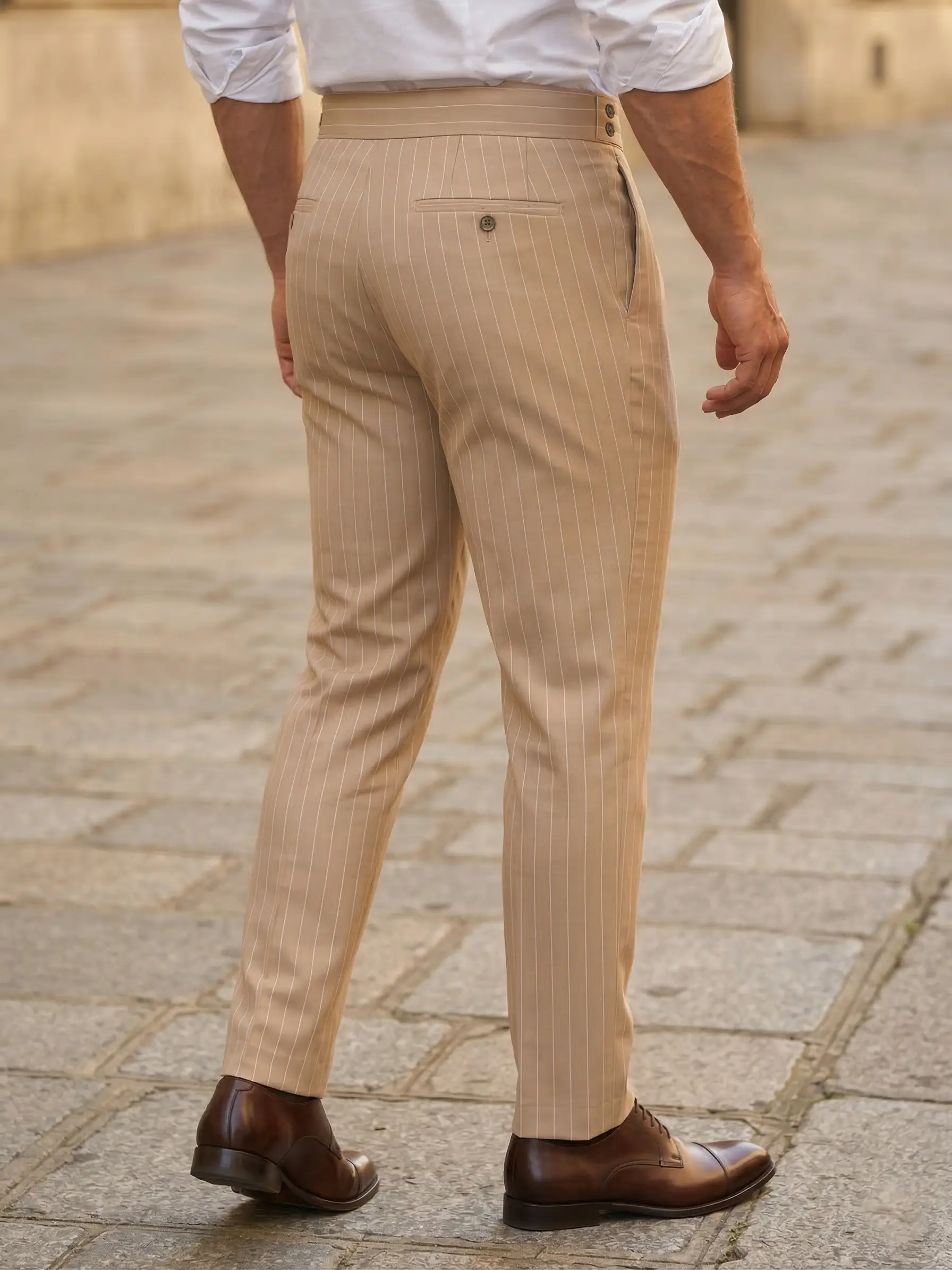 Pantalon Coton Beige - Image 4