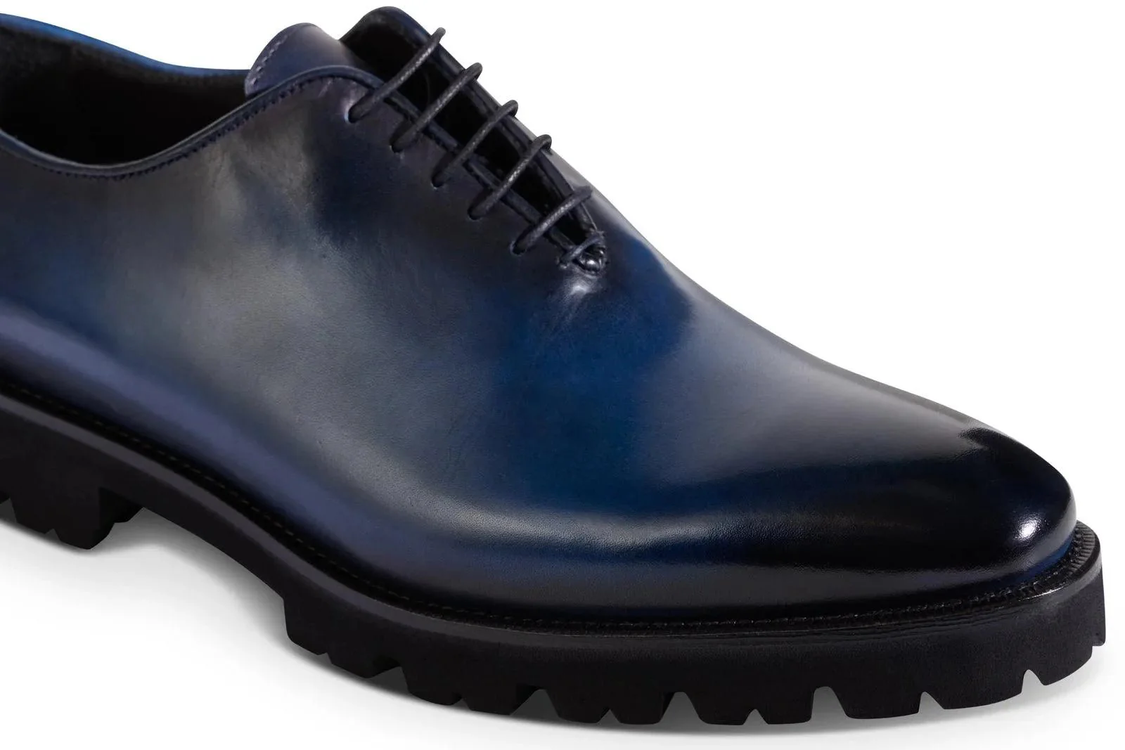 Richelieu Confort Cuir Bleu Jeans - Image 3